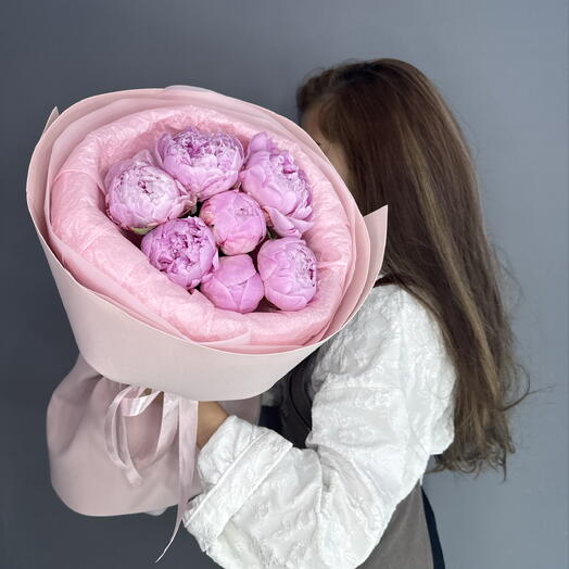 Монобукет💕 Нежные розовые пионы