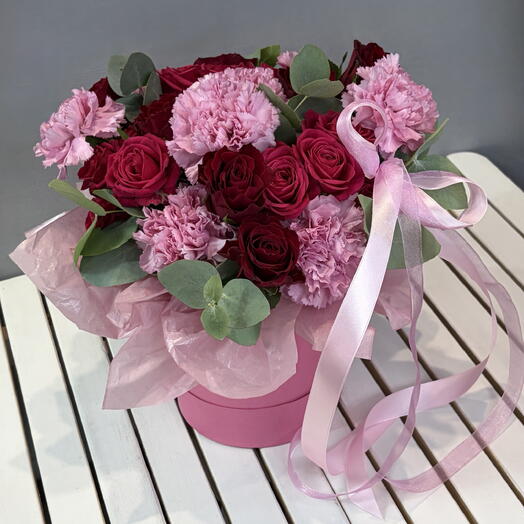 ❗️Акция | Розы и Диантус в коробке💕