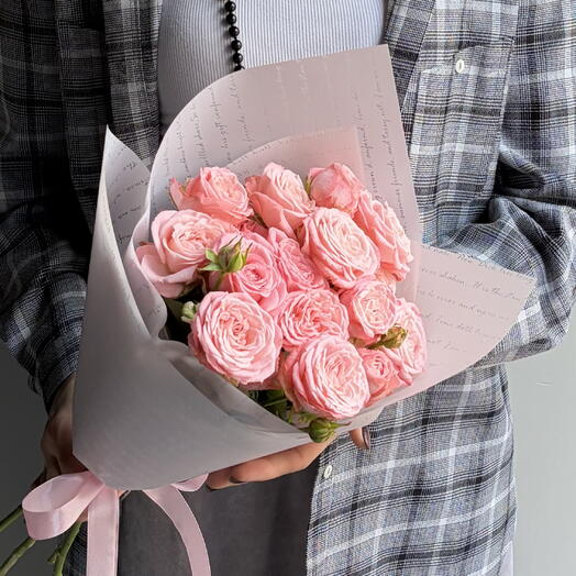 Монобукет пионовидных роз 5🎀