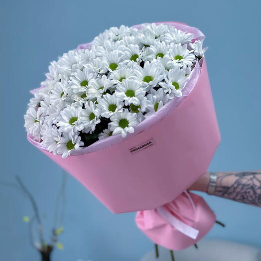 Букет из 11 белых хризантем Бакарди