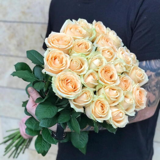 Роза Аваланж Персикового цвета 15 штук 🧡