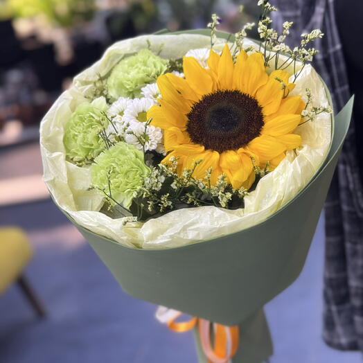 Букет на 1 сентября учителю с подсолнухом️🌻