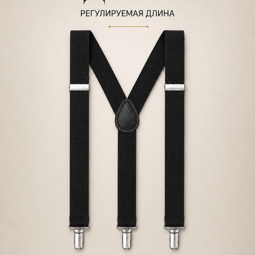 Подтяжки мужские черные для брюк, джинсов и костюма, аксессуар для повседневного образа