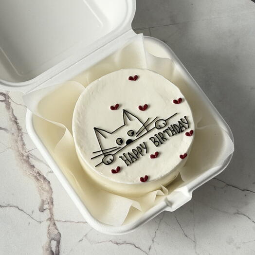 Бенто торт Happy birthday с котиком