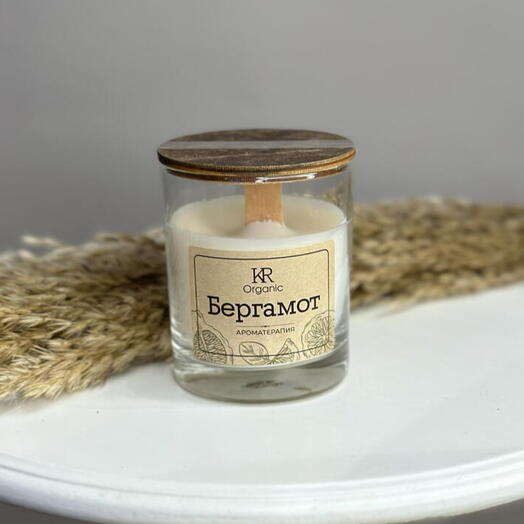 Свеча ароматическая в стекле ORGANIC (Бергамот)
