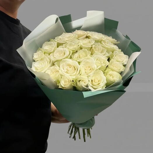 Букет из 25 белых роз💖