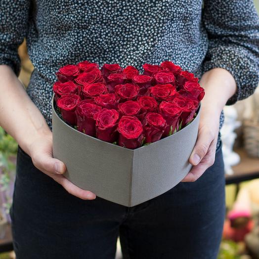 Caja de rosas " Corazón"