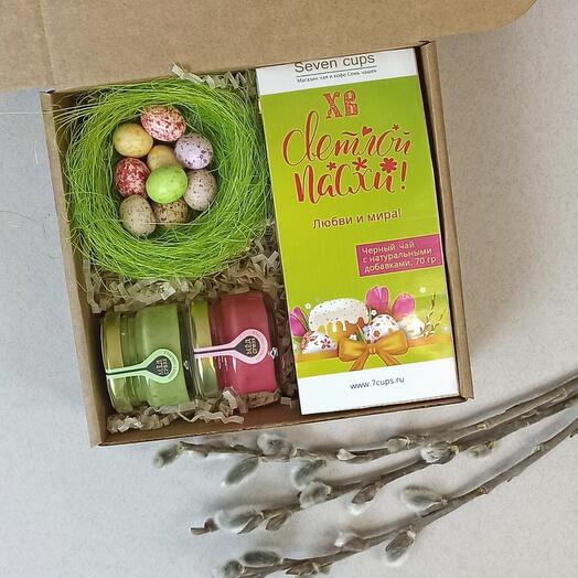 Набор к Пасхе с чаем и сладостями