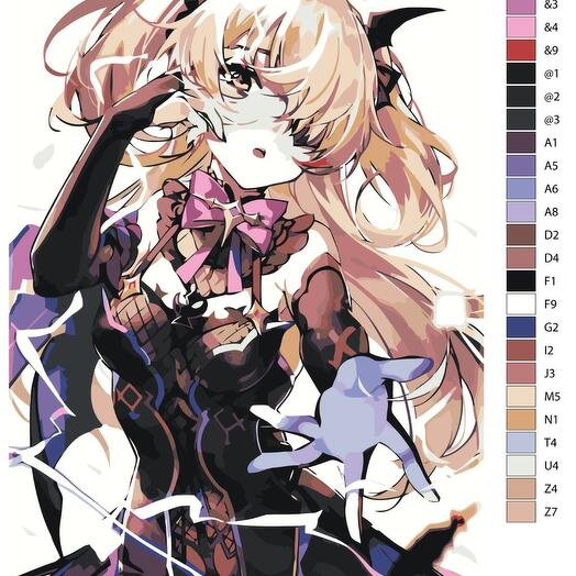 Картина по номерам S156 "Компьютерная игра - Genshin Impact (Геншин Импакт). Фишль" 60x90