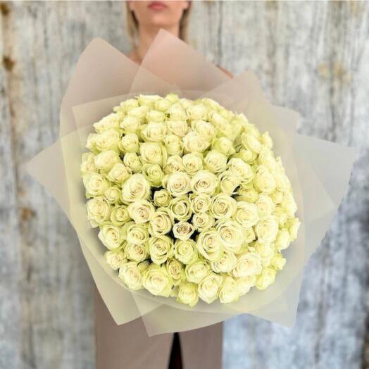 101 White Athena Roses Bouquets