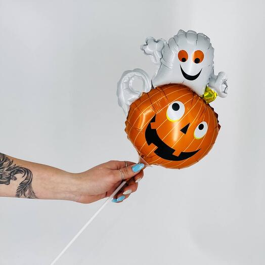 Воздушный шар тыква с привидением на хэллоуин Halloween