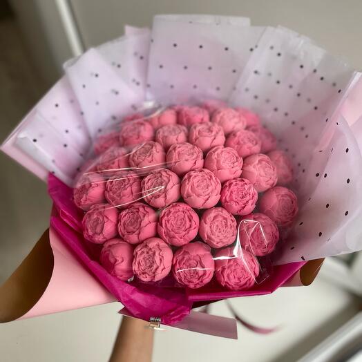 Букет из шоколадных пионов , 37 шт