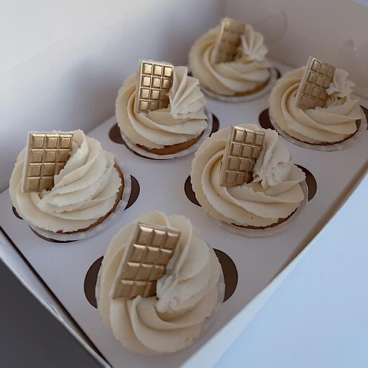 Cupcakes surtidos, 6pcs, oro