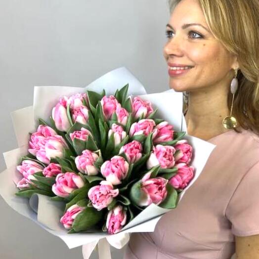Букет Нежность (25) Тюльпаны пионовидные