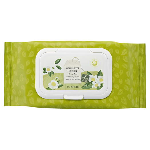The Saem Healing Tea Garden Green Tea Cleansing Tissue Салфетки очищающие с экстрактом зеленого чая