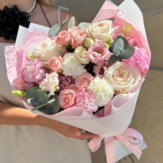 Букет «Чувства» с нежными пионовидными розами 💓🌸