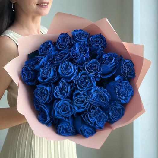 Синие розы 25 шт