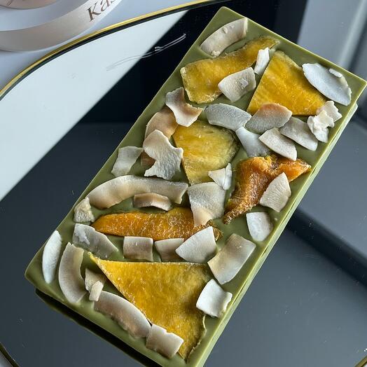 Шоколадная плитка с чаем матча из бельгийского шоколада