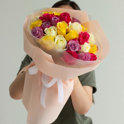 25 роз микс 40-50см