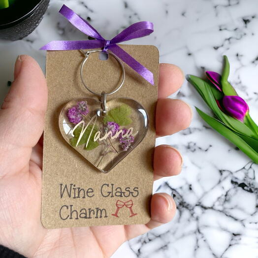 Nanna wine glass charm