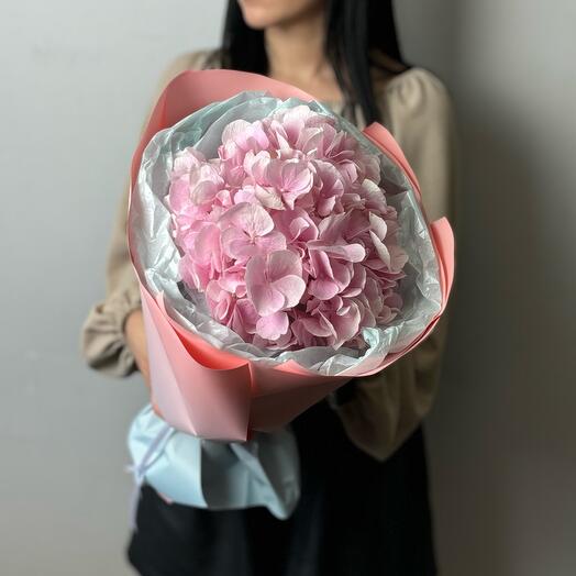 Mono bouquet of pink hydrangeas