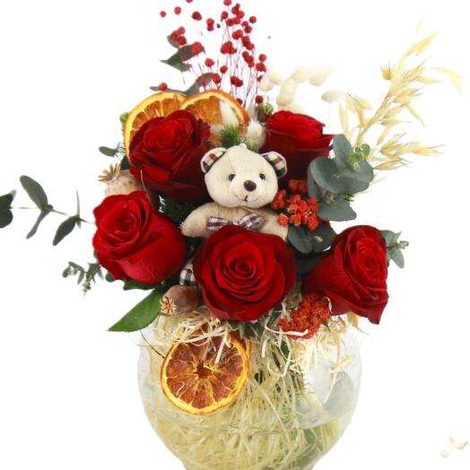 Teddy Red Roses