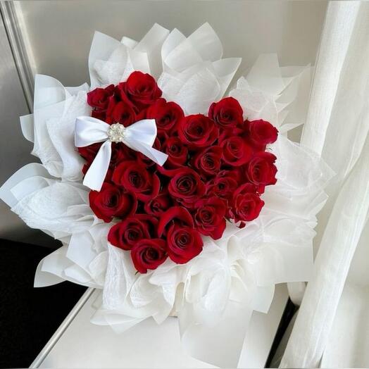 Букет Пылающее сердце