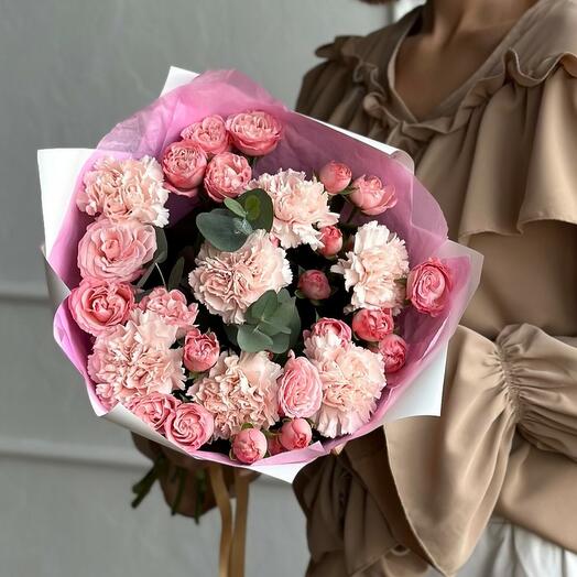 🌸 Кустовые розы эвкалипт (П355)