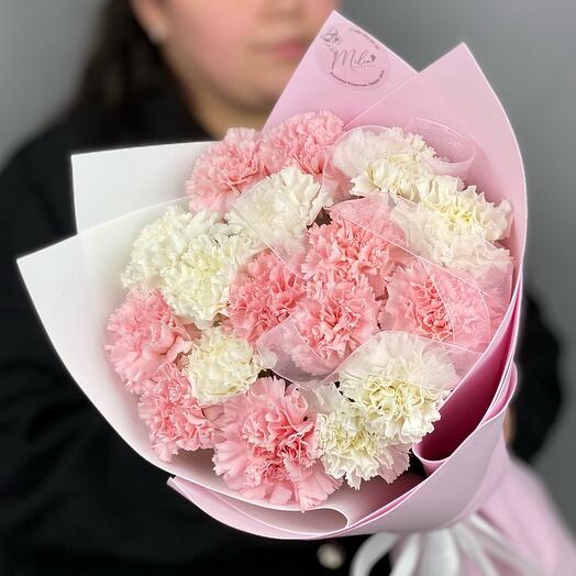 Монобукет из стойких диантусов сортовых.Букет 707 Milin bouquet