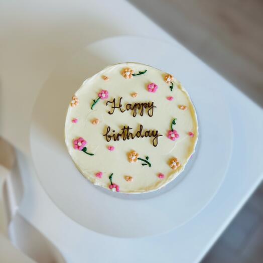 Торт happy birthday , торт девочке, девушке, торт с цветочками