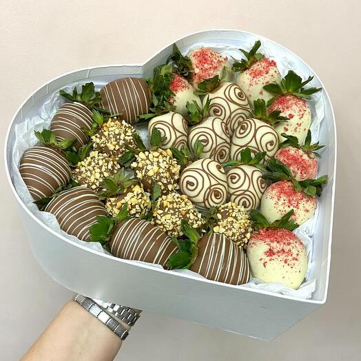 Big chocolate-covered strawberry heart