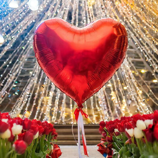 Шар гелий сердце XXL красный 75 см. Helium balloon red heart 75 cm