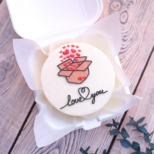 Бенто-торт Love You с сердечками