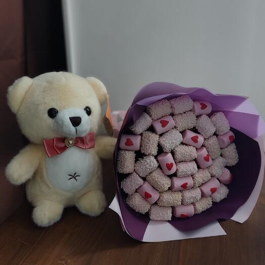 Игрушка и сладкий 💕букет из маршмеллоу