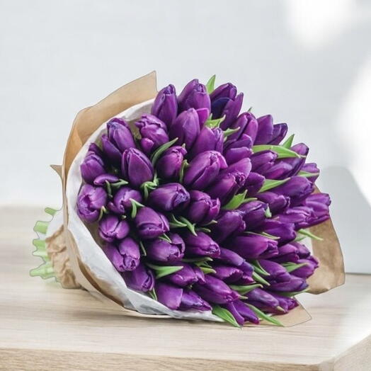 50 violet tulips