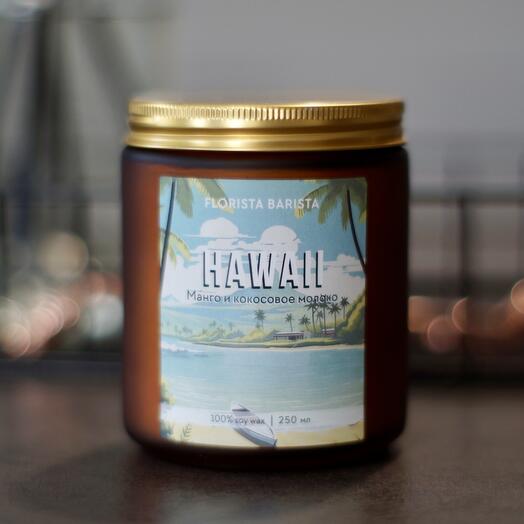 Ароматическая свеча «Гавайи аромат манго и кокосовое молоко 250 мл