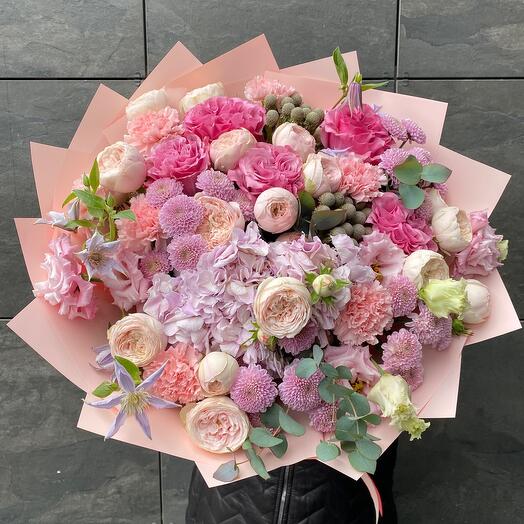 Bouquet of Marshmallows with peony rose,hydrangea
