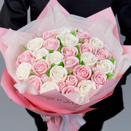 Ramo de rosas de malvavisco d30 cm