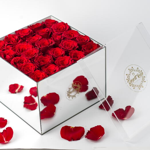 Signature Acrylic mirror Box - 25 Roses