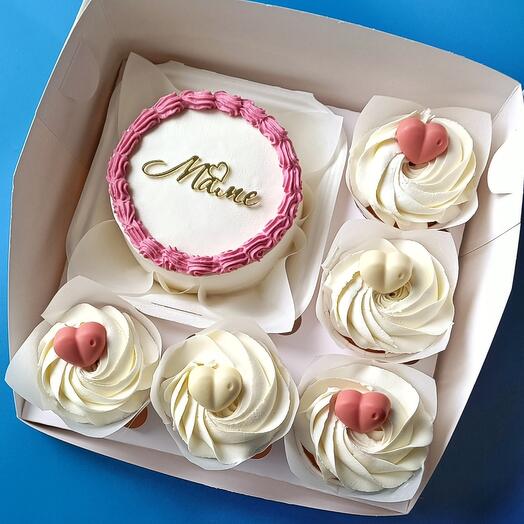 PP set of bento cake + cupcakes for mom without sugar