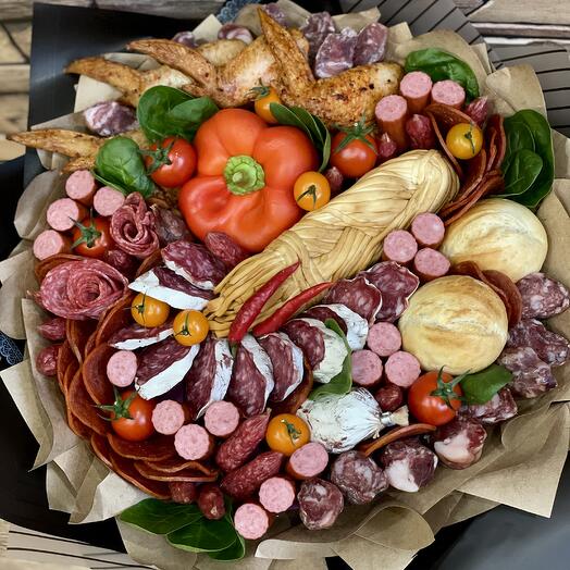 Мужской колбасный Букет «Закусочный», вкусный букет, букет для мужчины