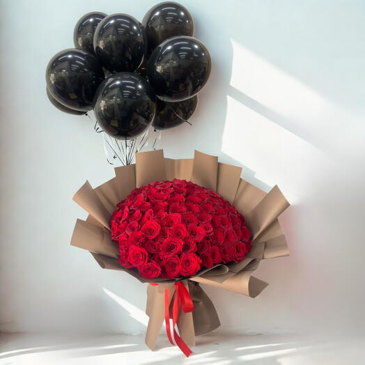 Midnight Romance – 101 Roses Balloons