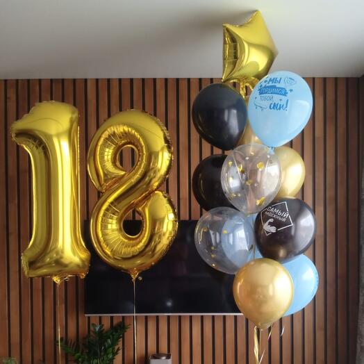 Гелиевые шары "цифры 18"