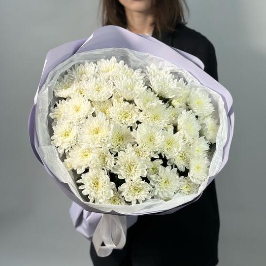St моно букет 198 из воздушных белых хризантем
