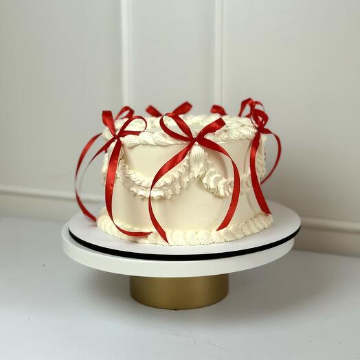 Торт свадебный "Ламбет с ленточками"