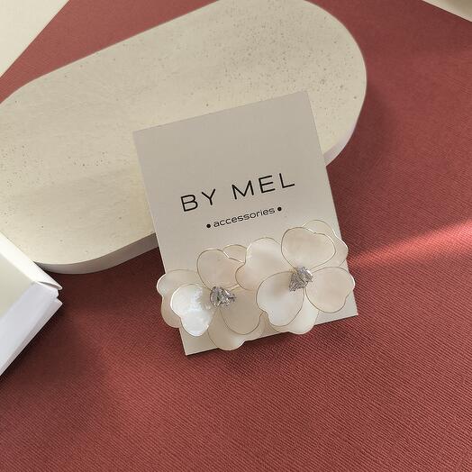 Серьги "Pure" из витрали, свадебные серьги, украшения ручной работы