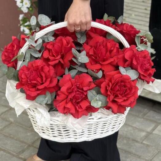 Корзина с французской розой ️