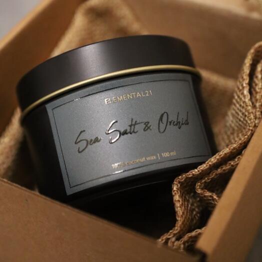 Ароматическая свеча Sea salt and Orchid (Морская соль и орхидея) 100мл