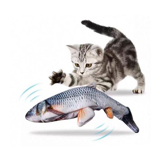Interactive flopping fish toy