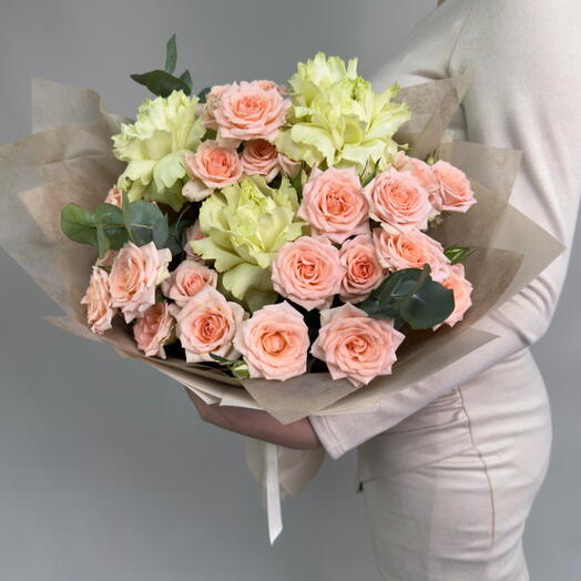 Нежные розы букет les fleur (В0131)